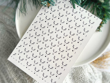 1 Sheet, Approx 13x90cm, Christmas Print Water Decal Image Transfer for Polymer Clay / Ceramics